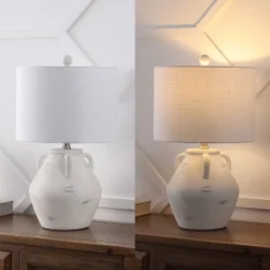 JONATHAN Y Altea 20.5" Rustic Coastal Pottery Jar LED Table Lamp -Furniture store GUEST 256c12ec 97e3 4444 b0b4 36fbef50dcb1