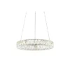 15.75" Metal/Crystal Adjustable Reese Pendant (Includes Energy Efficient Light Bulb) Chrome - JONATHAN Y