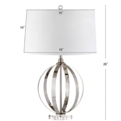 26" Metal Logan Orb Table Lamp (Includes LED Light Bulb) Silver - JONATHAN Y 5 26" Metal Logan Orb Table Lamp (Includes LED Light Bulb) Silver - JONATHAN Y -Furniture store GUEST 265b87b4 85d2 4982 8e6c 16f3e68a6fef
