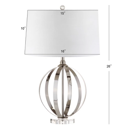 26" Metal Logan Orb Table Lamp (Includes LED Light Bulb) Silver - JONATHAN Y 3 26" Metal Logan Orb Table Lamp (Includes LED Light Bulb) Silver - JONATHAN Y - Image 3