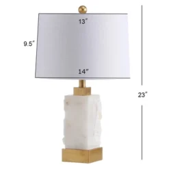 23" Alabaster/Metal Eloise Table Lamp (Includes LED Light Bulb) White - JONATHAN Y -Furniture store GUEST 273a9c98 8521 4c5c b691 89ba8ef2998f