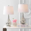 25.5" (Set Of 2) Darren Glass Table Lamp (Includes LED Light Bulb) Silver - JONATHAN Y