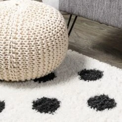 Pere Modern Charcoal Dot Shag Area Rug - JONATHAN Y -Furniture store GUEST 28194105 75b0 466b 93ab 5d378c34a279