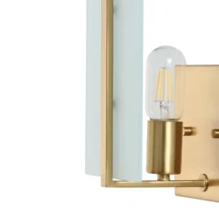 (Set Of 2) 5.5" 1-Light Mila Modern Coastal Iron/Glass LED Sconce Brass Gold - JONATHAN Y: Art Deco, Eco-Friendly LED, UL Listed -Furniture store GUEST 2972e43f 4e34 4655 9061 2a815713db6f