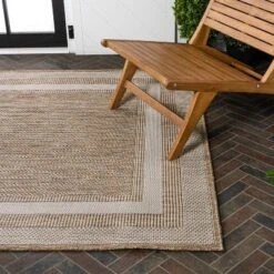 Dover Classic 3-Stripe Border Indoor/Outdoor Area Rug - JONATHAN Y -Furniture store GUEST 2a364c79 2740 4f39 add3 d311916b2f3a