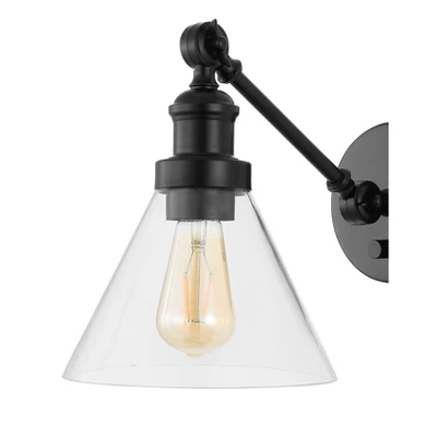 8" (Set Of 2) Iron/Glass Adjustable Cowie Wall Sconces Oil Rubbed Bronze - JONATHAN Y: UL Listed, Includes LED Bulbs 2 8" (Set Of 2) Iron/Glass Adjustable Cowie Wall Sconces Oil Rubbed Bronze - JONATHAN Y: UL Listed, Includes LED Bulbs - Image 2