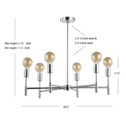 17.75" Adjustable Height Metal Turing Pendant (Includes Energy Efficient Light Bulb) Chrome - JONATHAN Y -Furniture store GUEST 2a7c8d48 d063 4dfd 8637 3a796e6da6f6