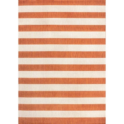 Negril Two-Tone Wide Stripe Indoor/Outdoor Area Rug - JONATHAN Y 1 Negril Two-Tone Wide Stripe Indoor/Outdoor Area Rug - JONATHAN Y