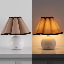 JONATHAN Y Billie Classic Vintage Scalloped Shade Regarcheable/Cordless Dimmable Integrated LED Table Lamps -Furniture store GUEST 2be8ac38 9ad1 4e9f a8e8 26b3de6ef841