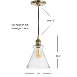 7.5" Adjustable Metal Goldwater Drop Pendant (Includes Energy Efficient Light Bulb) Brass - JONATHAN Y -Furniture store GUEST 2c7eb46a c2da 4a92 b706 94ea0d860bae