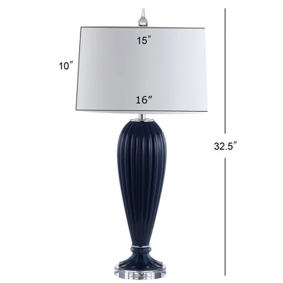 32.5" Glass/Crystal Delphine Table Lamp (Includes LED Light Bulb) Blue - JONATHAN Y 3 32.5" Glass/Crystal Delphine Table Lamp (Includes LED Light Bulb) Blue - JONATHAN Y - Image 3