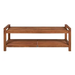 Blane 3-Seat Mid-Century Modern Acacia Wood Slat Outdoor Garden Patio Bench - JONATHAN Y -Furniture store GUEST 2f85b3b6 ad3f 446f 8c50 27f7bd71e222
