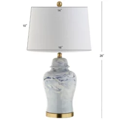 26" Ceramic Wallace Table Lamp (Includes LED Light Bulb) Blue - JONATHAN Y -Furniture store GUEST 2ffe776f 9f11 48c2 8bb4 92fd46f03d51
