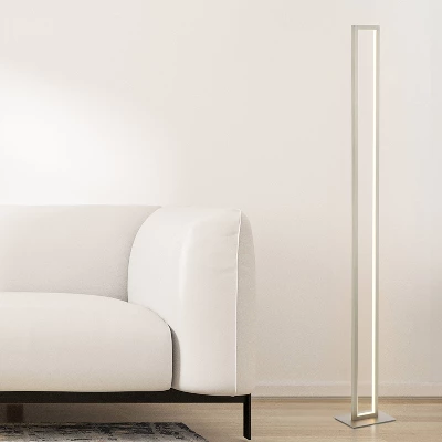 JONATHAN Y Johan 59.5" LED Integrated Aluminum Floor Lamp Nickel: ETL Listed, 3000K Warm Light Includes LED Bulb 2 JONATHAN Y Johan 59.5" LED Integrated Aluminum Floor Lamp Nickel: ETL Listed, 3000K Warm Light Includes LED Bulb - Image 2