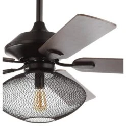 52" LED Mid Century Ceiling Fan With Remote Oil Rubbed Bronze - JONATHAN Y: 5-Blade, Wood Composite, UL Listed, Remote Included 6 52" LED Mid Century Ceiling Fan With Remote Oil Rubbed Bronze - JONATHAN Y: 5-Blade, Wood Composite, UL Listed, Remote Included -Furniture store GUEST 308083e6 484e 417f bae1 70dc032ea678