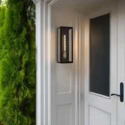 JONATHAN Y Berlin 20" Modern Industrial Indoor/Outdoor Rectangular Iron/Glass LED Outdoor Lantern -Furniture store GUEST 31f99249 24b2 4fc7 bc6e 4e3a5dc58584