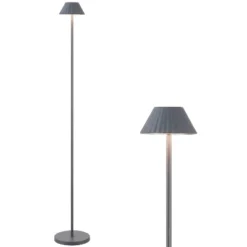 JONATHAN Y Mallory Modern Minimalist Indoor/Outdoor Iron Pleated Shade Rechargeable/Cordless Dimmable Integrated LED Floor Lamp -Furniture store GUEST 324a24a3 e170 455f b485 49f86b7679eb