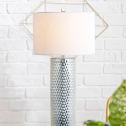 30" Glass Isabella Table Lamp (Includes LED Light Bulb) Silver - JONATHAN Y: Studded Cylindrical Base, Linen Shade, UL Listed 7 30" Glass Isabella Table Lamp (Includes LED Light Bulb) Silver - JONATHAN Y: Studded Cylindrical Base, Linen Shade, UL Listed -Furniture store GUEST 327b0e44 53b0 41cf b47b f3a15ee56c49