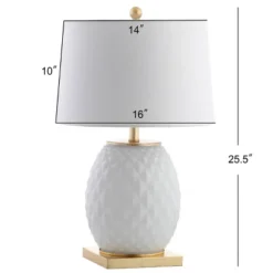 25.5" Glass/Metal Diamond Table Lamp (Includes Energy Efficient Light Bulb) - JONATHAN Y -Furniture store GUEST 3298d6a3 d4a2 40bc a84a 586223bde437