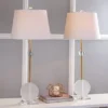 34" (Set Of 2) Spencer Crystal/Metal Table Lamp (Includes LED Light Bulb) Clear - JONATHAN Y
