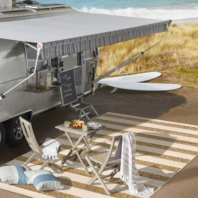 Aveiro Wide Stripe Indoor/Outdoor Area Rug - JONATHAN Y 7 Aveiro Wide Stripe Indoor/Outdoor Area Rug - JONATHAN Y - Image 7