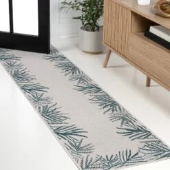Isla Coastal Cottage Palm Frond Border Indoor/Outdoor Area Rug - JONATHAN Y -Furniture store GUEST 342f4a4a 3ad2 40cc 911b d6b57d89bd36
