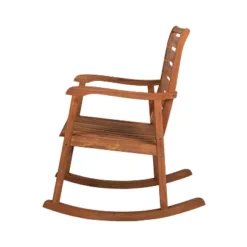 Carey Modern Slat-Back Acacia Wood Patio Outdoor Rocking Chair - JONATHAN Y -Furniture store GUEST 34e266e8 a1c6 47f1 bc74 caaa5f5b0b75