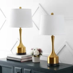 (Set Of 2) 26" Cooper Classic French Country Iron LED Table Lamp With USB Charging Port (Includes LED Light Bulb) - JONATHAN Y -Furniture store GUEST 355af4e0 bd94 496b 8368 53184c888101