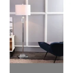63" Crystal/Metal Aria Floor Lamp (Includes LED Light Bulb) Clear - JONATHAN Y