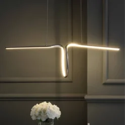 34.5" Adjustable Metal Ali Dimmable Linear Pendant (Includes Energy Efficient Light Bulb) - JONATHAN Y -Furniture store GUEST 35a21b74 20d6 47ea 8246 8a2f9f03b99d