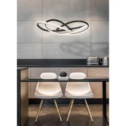 25" Metal Adjustable Alexia Abstract Integrated Pendant (Includes Energy Efficient Light Bulb) Black - JONATHAN Y -Furniture store GUEST 3715063e fc21 4a2f ad46 5859c5d49209