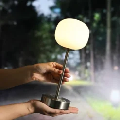 JONATHAN Y 12.25" Natalia Modern Minimalist Iron Rechargeable Integrated LED Table Lamp Nickel/White : Touch Sensor, 3-Way Dimmable -Furniture store GUEST 37e8d80f 4855 433a b639 4a34fe0c864e