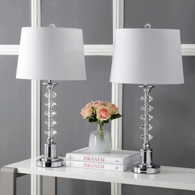28" (Set Of 2) Kinsley Crystal Table Lamp (Includes LED Light Bulb) Clear - JONATHAN Y 2 28" (Set Of 2) Kinsley Crystal Table Lamp (Includes LED Light Bulb) Clear - JONATHAN Y - Image 2