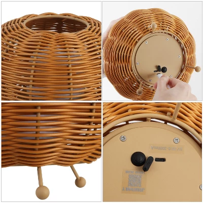 JONATHAN Y Kairi Modern Bohemian Indoor/Outdoor Faux Rattan Lantern Rechargeable/Cordless Dimmable Integrated LED Table Lamp 5 JONATHAN Y Kairi Modern Bohemian Indoor/Outdoor Faux Rattan Lantern Rechargeable/Cordless Dimmable Integrated LED Table Lamp - Image 5