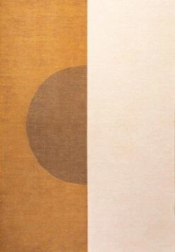 Demie Minimalist Graphic Circle Machine-Washable Area Rug - JONATHAN Y