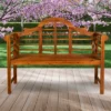 Lutyens 3-Seat Arched Acacia Wood Outdoor Garden Patio Bench - JONATHAN Y