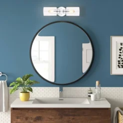 16.5" LED 2-Light Jules Edison Cylinder Iron/Seeded Glass Contemporary Wall Sconce Chrome - JONATHAN Y: Modern Vanity Lighting For Bathroom -Furniture store GUEST 39c06656 a8ab 42cb bc40 199011bdd59c