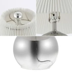 22.5" Louisa MidCentury Round Glass/Iron Pleated Shade Table Lamp (Includes LED Light Bulb) Smoke Gradient/Chrome - JONATHAN Y 12 22.5" Louisa MidCentury Round Glass/Iron Pleated Shade Table Lamp (Includes LED Light Bulb) Smoke Gradient/Chrome - JONATHAN Y -Furniture store GUEST 39cc8407 1fc2 4e0f b5d8 863d800e44b1