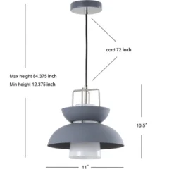 11" Metal Paul Farmhouse Pendant (Includes Energy Efficient Light Bulb) Gray - JONATHAN Y -Furniture store GUEST 39d92f9f 95b3 456c bd5f 87ec0f151f05