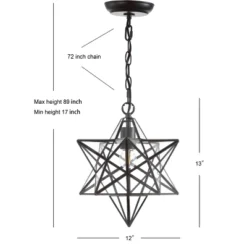 12" Stella Moravian Star Metal/Clear Glass LED Pendant - Jonathan Y 8 12" Stella Moravian Star Metal/Clear Glass LED Pendant - Jonathan Y -Furniture store GUEST 3a174f0b 35f9 4043 98c1 e66912ffa681