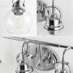 36.25" 5-Light Shirley Metal/Seeded Glass Vanity Light Chrome - JONATHAN Y: ETL Listed, LED Compatible -Furniture store GUEST 3a4398d9 b388 40ba b7ae b4c82110626a