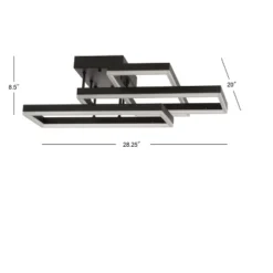 28.25" Metal Turing Geometric Flush Mount (Includes Energy Efficient Light Bulb) Black - JONATHAN Y -Furniture store GUEST 3ac76416 4ddc 4bdb 8066 c211d1eca2a6