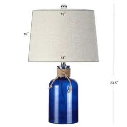 23.5" Glass Azure Bottle Table Lamp (Includes LED Light Bulb) Blue - JONATHAN Y -Furniture store GUEST 3b04bb6f d1e0 48c8 a9f8 9c04985a224a