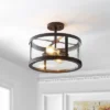 15" Iron And Glass Herndon Modern LED Flush Mount - Jonathan Y