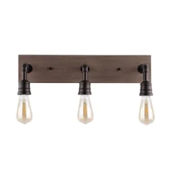 22.13" 3-Light Corbett Rustic Farmhouse Iron LED Vanity Oil Rubbed Bronze/Brown Wood Finish - JONATHAN Y 13 22.13" 3-Light Corbett Rustic Farmhouse Iron LED Vanity Oil Rubbed Bronze/Brown Wood Finish - JONATHAN Y -Furniture store GUEST 3bc142d2 c072 4724 a7a8 8fc81561a27d