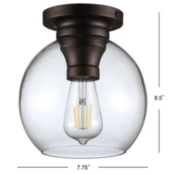 7.75" Metal/Glass Atlas Flush Mount (Includes Energy Efficient Light Bulb) - JONATHAN Y -Furniture store GUEST 3dacdf7b b787 47cd 85e8 7803d620c040