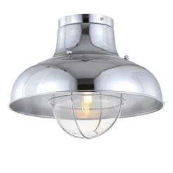 13" LED Metal Semi Flush Mount - Jonathan Y -Furniture store GUEST 3fdcd0ae 7304 4401 bf6e 9eceabf13fac