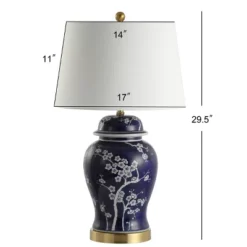 29.5" Ceramic Gracie Ginger Jar Table Lamp (Includes LED Light Bulb) Blue - JONATHAN Y 6 29.5" Ceramic Gracie Ginger Jar Table Lamp (Includes LED Light Bulb) Blue - JONATHAN Y -Furniture store GUEST 405eb265 ba3d 488a 9618 7d1df73cd281