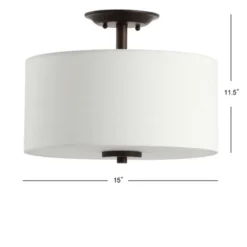 15" Metal Marc Semi Flush Mount (Includes Energy Efficient Light Bulb) Black - JONATHAN Y -Furniture store GUEST 413838d8 6e59 4755 bab6 0d7db2cc1bf4