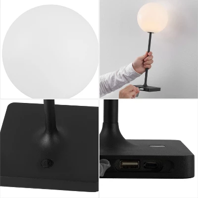 JONATHAN Y Allie Modern Minimalist Indoor/Outdoor Metal Globe Rechargeable/Cordless Dimmable Integrated LED Table Lamp With Touch Sensor 5 JONATHAN Y Allie Modern Minimalist Indoor/Outdoor Metal Globe Rechargeable/Cordless Dimmable Integrated LED Table Lamp With Touch Sensor - Image 5